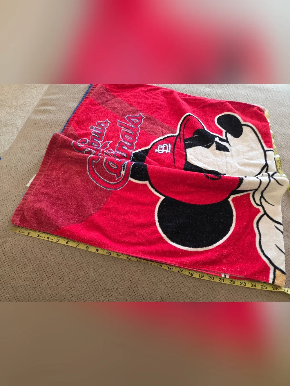 St. Louis Cardinals MLB & Disney Mickey Mouse Towel Wind Up Beach Baseball 2012